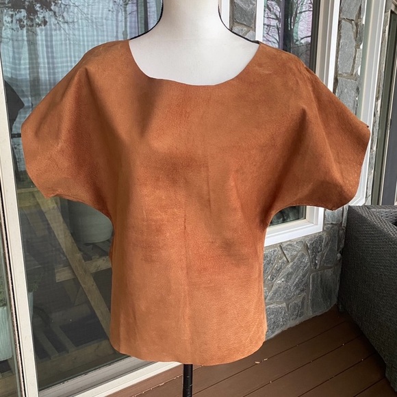 BERYLL…. Leather Handcrafted in LA🔥Beautiful leather / suede top. Oversized XS - Picture 8 of 16